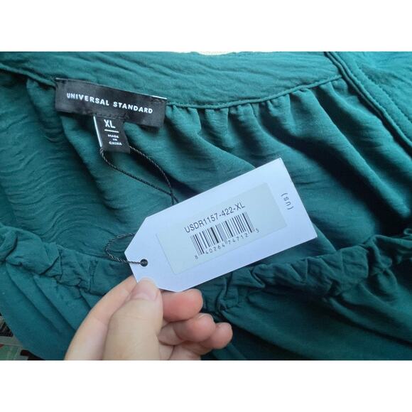 NWT Universal Standard Isola Crinkle Crepe Dress Sea Moss Green Size XL/ 26-28 - Picture 9 of 9